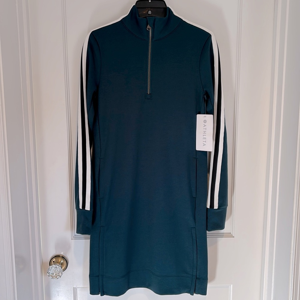 NWT Athleta Crosstown Track dress - long sleeve with secret pocket!